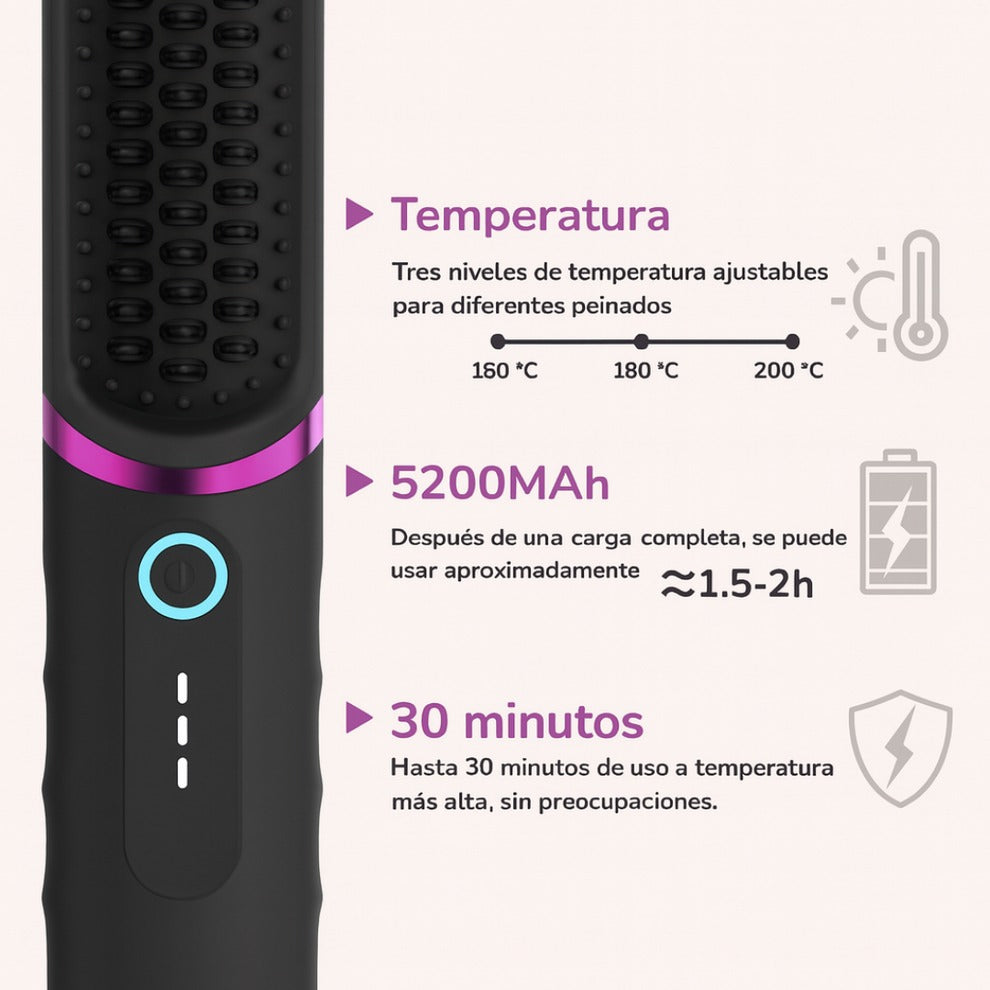 Peine Alisador Ionic Pro – portátil, inalámbrico y anti-quemaduras