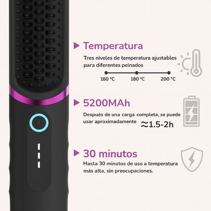 Peine Alisador Ionic Pro – portátil, inalámbrico y anti-quemaduras