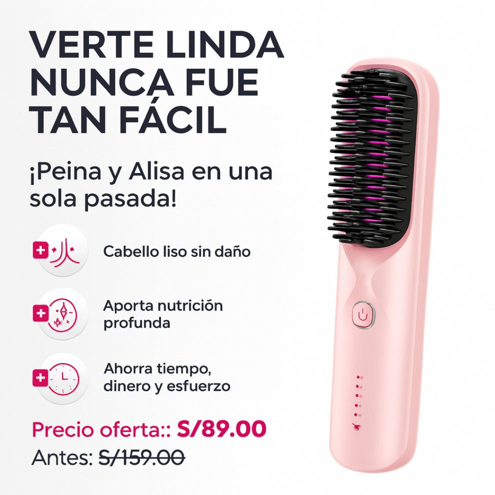 Peine Alisador Ionic Pro – portátil, inalámbrico y anti-quemaduras