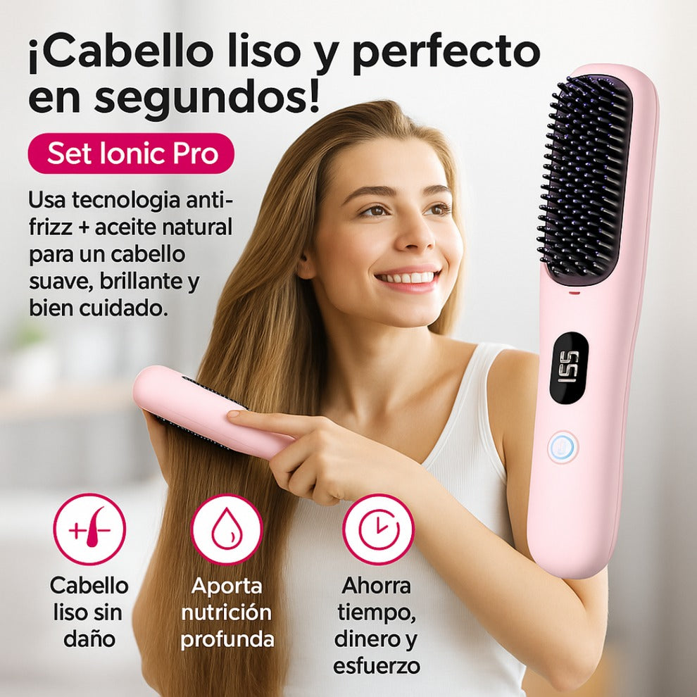 Peine Alisador Ionic Pro – portátil, inalámbrico y anti-quemaduras